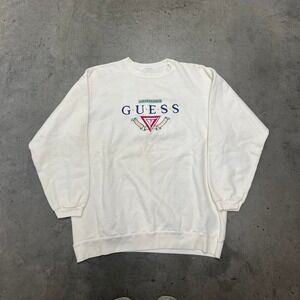 Vintage USA made guess‎ jeans embroidered crew neck sweatshirt